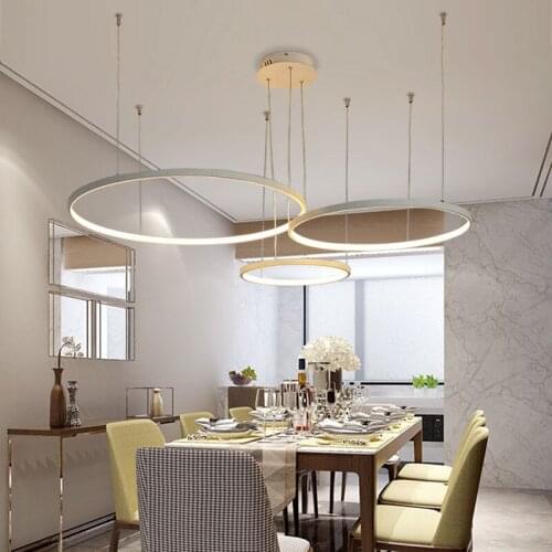 Circle LED Pendant light for Dining room Living room Hotel Hang lamp Gold&Black Chandelier lighting Modern Pendant lamp fixtures
