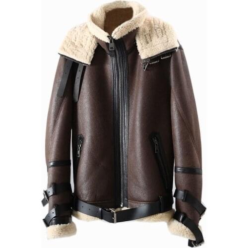 2020 Double Faced Fur Real Fur Coat Winter Jacket Men Women Genuine Leather Natural Merino Sheep Fur Outerwear Streetwear