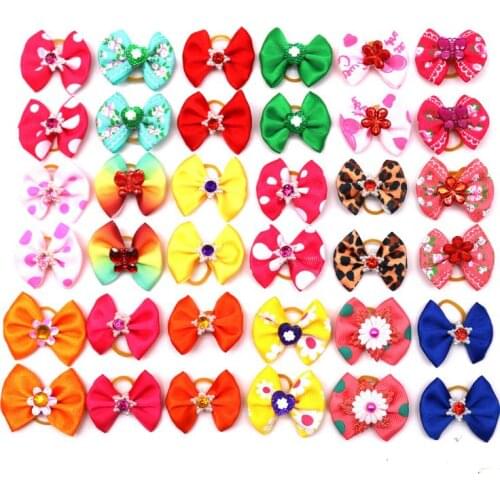Newest Home Pets headdress bow jewelry dog headdress pet rubber band dog hair accessories pet head flower Dog Grooming SN3798