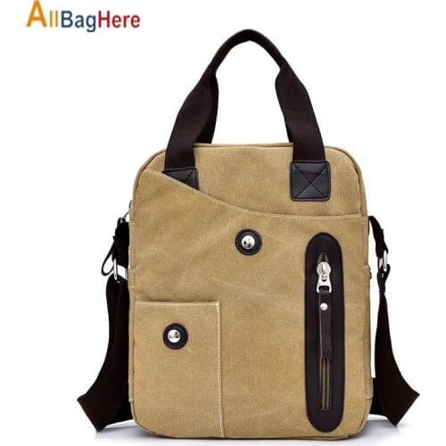 New 2020 Mens Canvas Crossbody Bags Multifunction Vintage Fashion Messenger Bags Waterproof Casual Travel Business Handbags Men