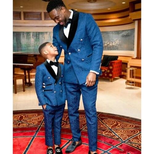 New Costume Homme Made Floral Pattern Wedding Tuxedos Mens Shawl Lapel Double Breasted Groom Wear Formal Prom Men Suit 2 Pcs