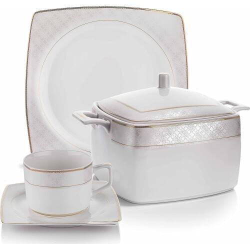 Schafer 85 Pieces Square Bone Dinner Set SHF-4029