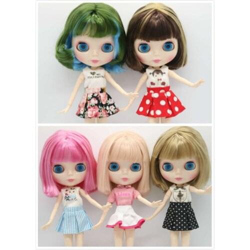Nude Blyth Doll joint body blue hair fashion doll factory doll Suitable For DIY 180731