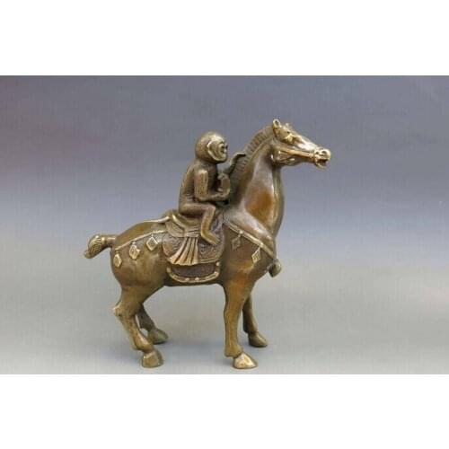 Wholesale factory China brass copper Feng Shui Immediately seal Hou monkey Horse Sculpture Statue