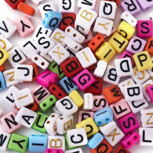 Pandahall 600pcs Two Holes Acrylic Bead Multi-Strand Link Alphabet Letter for Jewelry Making DIY Bracelet Necklace Finding