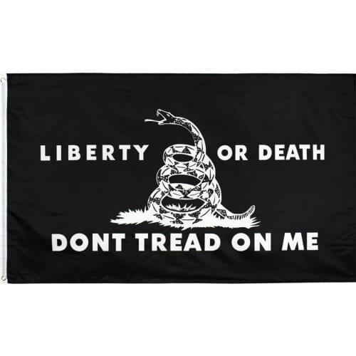 90x150cm liberty or death black dont tread on me Tea Party Rattle Snake flag
