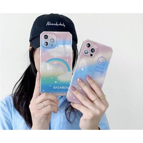 Luxury Rainbow Glitter Soft Silicon Phone Case for IPhone 12 Mini 11 Pro Max X XS XR Max 7 8Plus SE2020 Aurora Transparent Cover