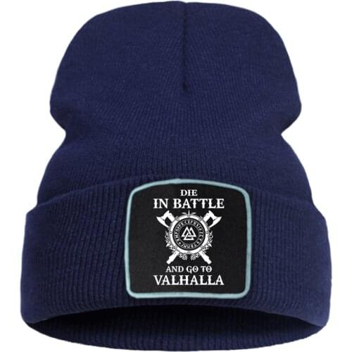 VIKINGS Unique Pattern Print Bonnet Cap Casual Wool Knitted Caps Sport Soft Beanie Hats Creative Cotton Outdoor Skullies Hat