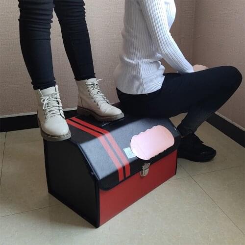 Collapsible Car Organizer For Trunk Auto Pu Leather Storage Bag PP Board Customizable Logo Storage Box Waterproof Organizer Box