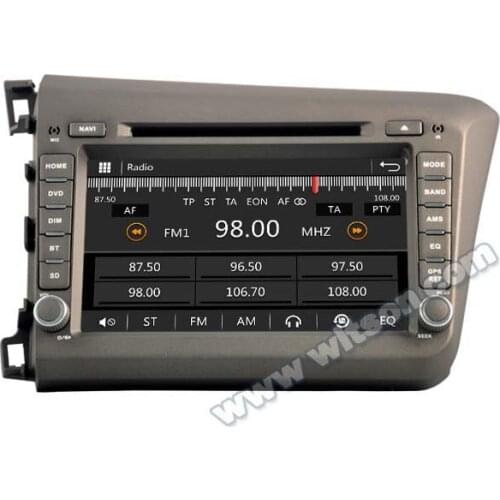 7" Special Car DVD for Honda Civic 2011-2016 (Left Hand Drive ) with External TMPS System Support & Front DVR Camera Support