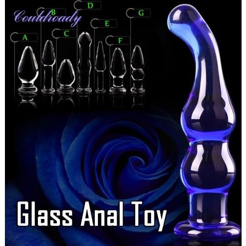 Glass Dildo Artificial Penis Dick Crystal Anal Bead Butt Plug Prostate Massage Masturbate Anus Sex Toy For Adult Women