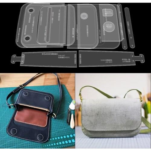 Shoulder Bag DIY Handmade Sewing Pattern Leather Goods Messenger Bag Paper Pattern Template 2021 New Acrylic Version Drawing