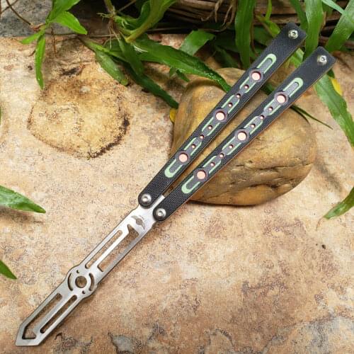 TheOne High End Two Color G10 Handle Original Point Practice Swing Knife Red And Green)Outdoor Camping Survival EDC Tool Gift