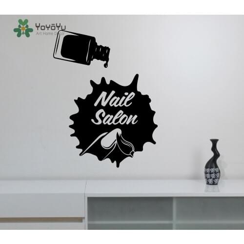 Girls Beauty Salon Wall Stickers Vinyl Nails Salon Polish Manicure Wall Decal Interior Fashion Spa Mural Home Window Decor SY128