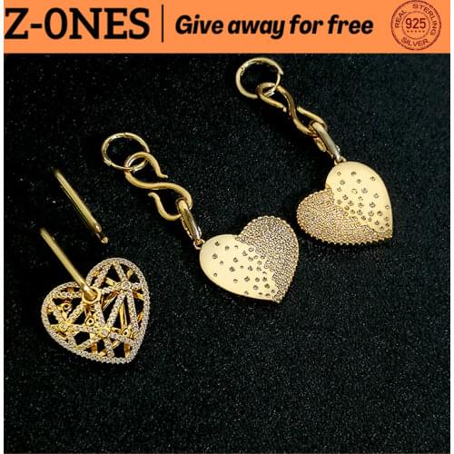 S925 sterling silver golden zircon hollow heart earrings round red lips luxury brand monaco jewelry earrings