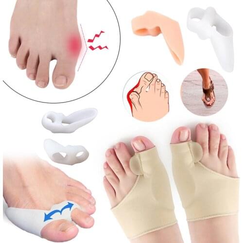 2Pair Thumb Correction Adjuster Toe Hallux Valgus Protector Separator Feet Care Tool Soft Pedicure Socks Bunion Straightener