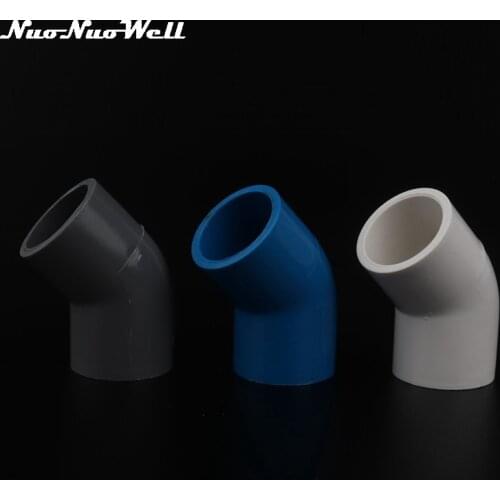 2pcs 20mm PVC Elbow Connector 45 Degree Connector PVC Water Pipe Connection Garden Irrigation Pipe Joints Aquarium Fittings