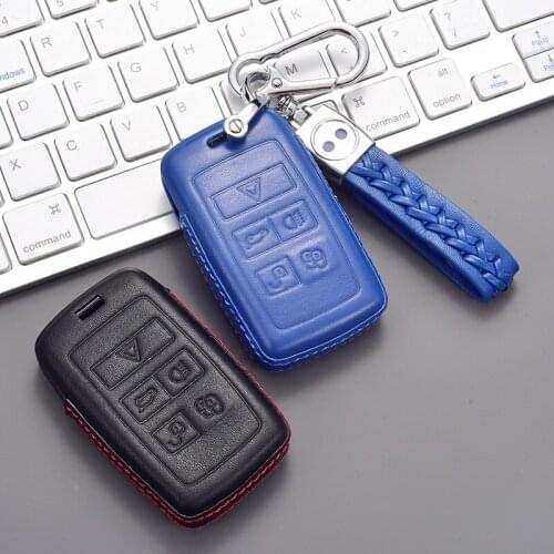 4D Genuine Leather Key Cover Case For Land Rover Range Rover Evoque Discovery Sport 5 2018 2019 2020