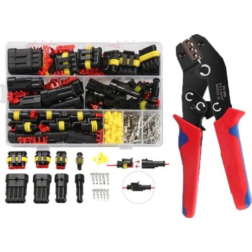 708/352/240PCS Car Wire Connector Plug Automotive Waterproof 1/2/3/4 Pin Motocycle Truck Harness Male Female Crimping Pliers Kit