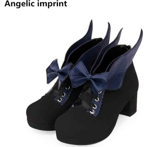 Angelic imprint woman mori girl lolita cosplay shoes lady high heels pumps women princess college dress party shoes 6cm 33-47