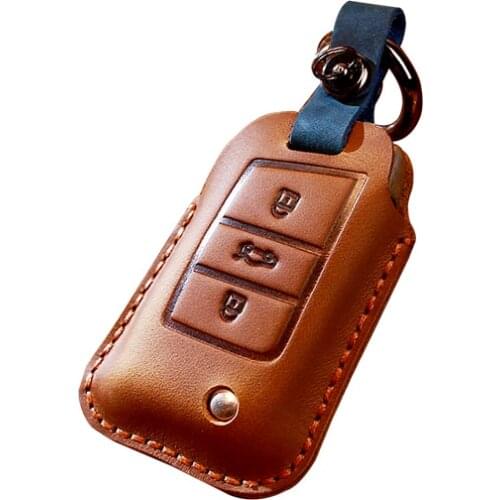 Genuine Leather Car Key Cover For Volkswagen Bora Leather Buckle Cover New Regal Regal Remote Fob