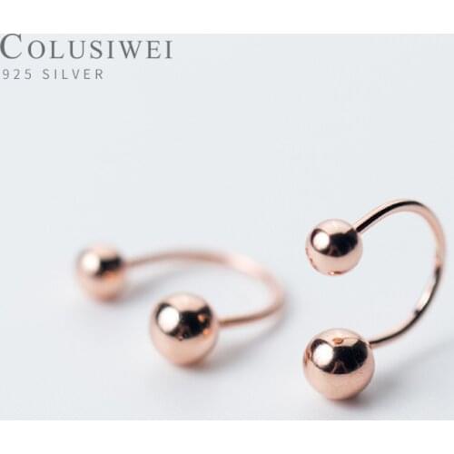 Colusiwei Authentic 925 Sterling Silver Simple Geometric Stud Earrings for Women Original Design Fashion Round Fine Jewelry