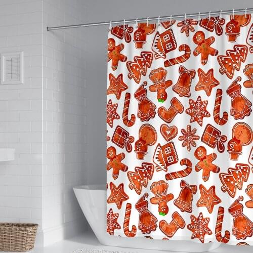Geometric Figure Pattern Childrens Printed Shower Curtain Waterproof Fabric Washable Household Hook Accessories