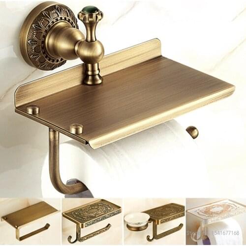 European antique mobile phone holder toilet tissue box toilet paper holder bathroom punch-free roll paper holder