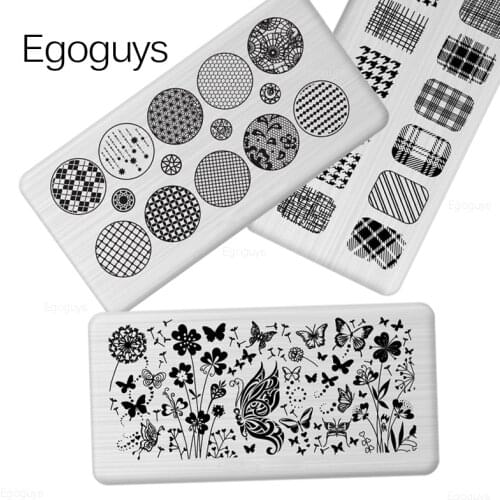 French Nail Art Printing Stamping Template Rectangle Pictures Print Plates Geometric Stamper UV Gel Polish Stencil Manicure Tool