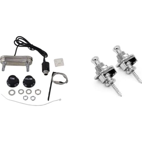 Hot AD-1x Acoustic Guitar Pickup Piezo & Passive Preamp PS700 & 2x Premium Guitar Strap Locks and Buttons Security