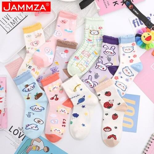 Harajuku Style Japan Kawaii Cotton Socks Short Woman Print Cartoon Colorful Animal Pattern Cute Socks for Autumn Fashion
