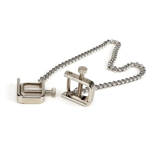 IKOKY Stainless Steel Adult Games Nipple Clamps Nipple Stimulator Metal Chain Erotic Toys Sex Toys for Couple Breast Clips