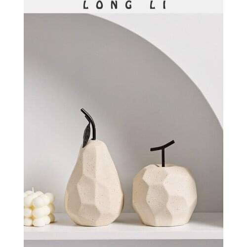 Simulation Apple Pear Ceramic Decoration Desktop Cabinet Decoration Craftwork Accessories Simulation Fruits Figurines Ornament