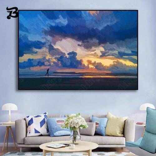 Canvas Painting Beautiful Landscape and Figure Painting Yearns for Free Running Abstract Modern Wall Pictures for Home Decor