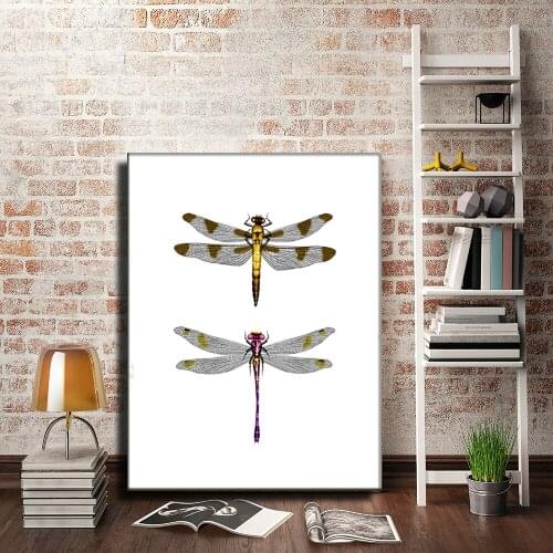 Dragonfly Canvas Painting wall art - Printable Picture dragonfly art - Affordable home decor - Dragonflies Unframed LZ1012