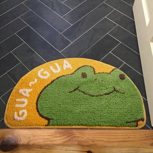 Frog Bathroom Mat Cute Soft Fluffy Carpet Bath Tub Side Rug Cartoon Floor Anti Slip Pad Bathmat Doormat Home Kids Room Decor