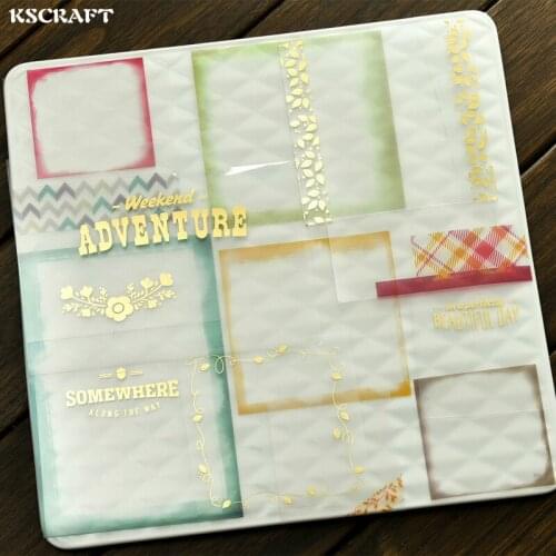 KSCRAFT 14pcs Transparent PET Foil Photo Frame Decoration Planner Dividers for Scrapbooking Happy Planner/Card Making