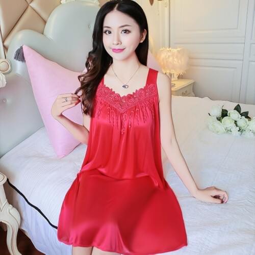 4XL Summer Silk Nightgown Women Long Sleepwear Women Satin Lace Nightdress Comfort Loose Nightwear Lady Home Service Dress Sleep