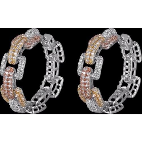 Zlxgirl Copper Gold Color earrings jewelry AAA Mirco Paved zircon spherical Shape Bridal Earrings mix plated Ear Cuff