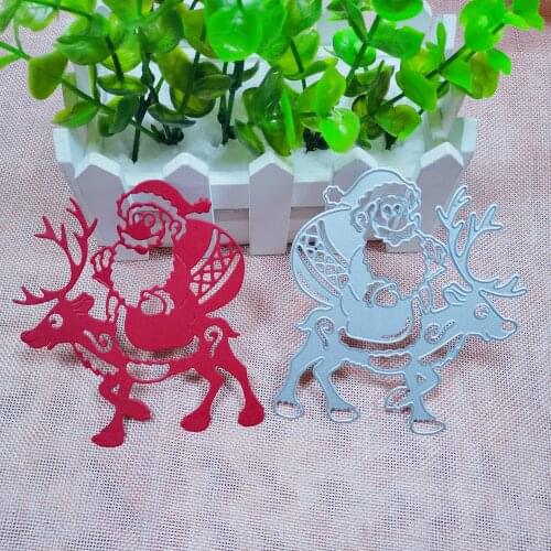 Christmas Santa Claus Reindeer Metal Cutting Die Stencil Template for Embossing DIY Scrapbooking Paper Album Gift Cards Making