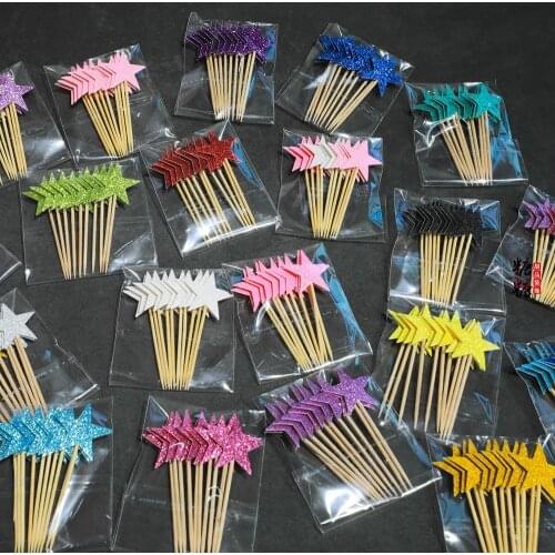 10pcs Mini Heart Star Cupcake Toppers Cake Topper Decorating Picks Kids Wedding Birthday Party Decorations Baby Shower Favors