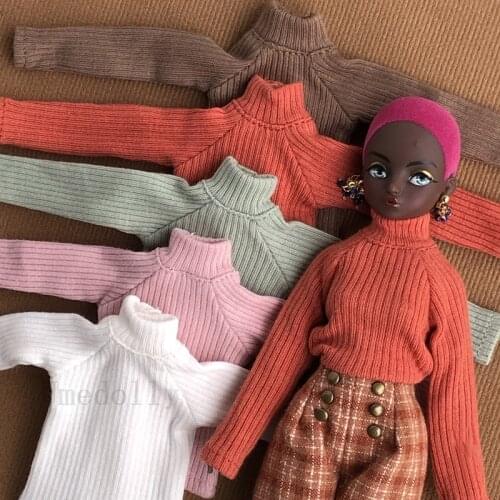 1PCS Fashion Blyth Doll High Collar Long-sleeve T-shirt for Neoblythe, Azone, OB24, Mico, Momoko Doll Clothes Accessories