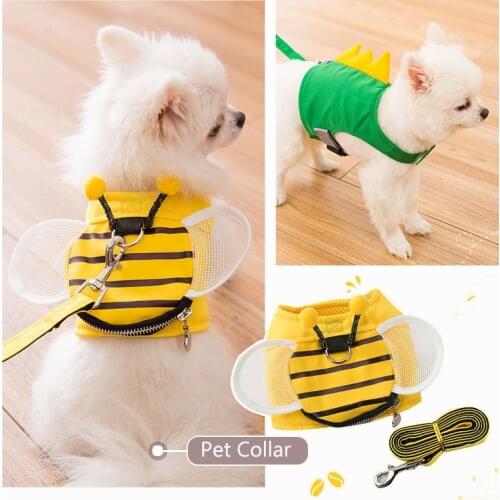 Soft Pet Dog Harnesses Vest No Pull Adjustable Dog Collar Puppy Cat Harness Leash Set For Small Medium Dogs Breathable Coat