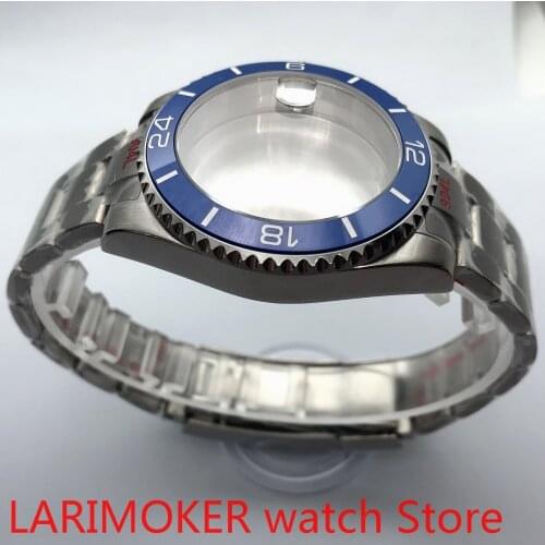 NH35 NH36 suitable Miyota 8215 40mm sapphire glass and 904L stainless steel case seals the bottom cover,rotating bezel can blue