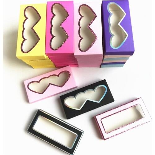NEW 10/20/30/50/100pcs Wholesale Bulk for 25mm False Eyelashes Packaging Paper Boxes Rectangle Various Color Lash Package Box
