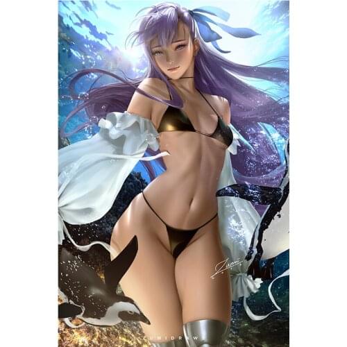 Print canvas Colorful underwater world sexy girl art poster 40x60 50x70 60x90 custom living room bedroom home art wall picture