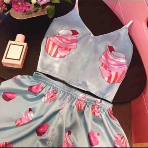 Pajamas for Women Pijamas Home Clothes Print Pj Sets Nightie Pyjama Short Femme Sexy Lingerie Cute Lounge Wear