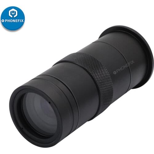 Industry Microscope Camera C-Mount Lens 130X Magnification Adjustable Focus Camera Objective Lens 25mm Zoom Eyepiece Magnifier