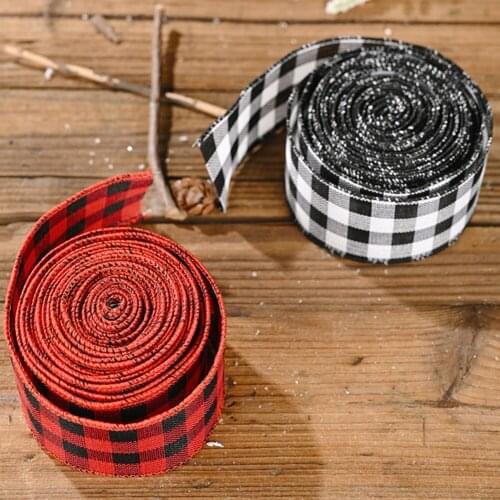 Christmas Ornament Red and Black Lattice Ribbon Christmas Decoration Home Christmas Decoration for Home New Year Decoration 2021