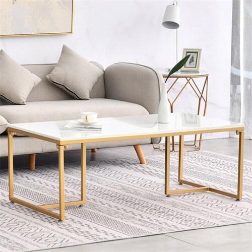 Nordic marble coffee table modern small apartment living room luxury simple rectangular sofa side coffee table